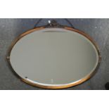 ART DECO BRASS FRAMED BEVELLED LARGE WALL MIRROR