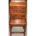 MAHOG 4 DRAWER COLLECTORS CHEST TO TABLE STAND