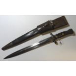 BRITISH BAYONET 1888 PATTERN MK II WITH SCABARD & LEATHER HOLDER