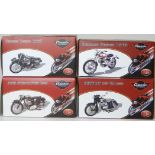 4 BOXED ATLAS CLASSIC MOTORBIKES - BULTACO SHERPA, ARIEL SQUARE 4, NIMBUS LUXUS + DKW RT 175