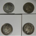 COINS - 1821, 1826, 1828 & 1829 SIXPENCES (4)