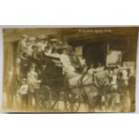 POSTCARDS - COLWILLS COACH & HORSES PROBABLY ILFRACOMBE POSTMARK 1906