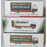 EDDIE STOBART 3 VEHICLES - VOLVO FH MOBILE LED SCREEN SCANIA 94D CURTAINSIDE F1467 + MAN L2000 BOX