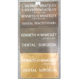 3 BRASS WALL PLAQUES - DENTISTS WHATELEY, BUDE, CORNWALL