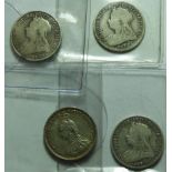 COINS - 4 VICTORIA SHILLINGS