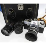 PRACTICA LLC 35M CAMERA & 3 LENS ETC