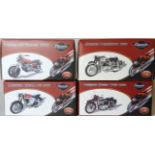 4 BOXED ATLAS CLASSIC MOTORBIKES - MONTESA IMPALA, YAHAMA XS 11, TRIUMPH SPEED TWIN + NORTON