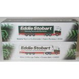 EDDIE STOBART 2 LORRIES - VOLVO FH FRIDGE TRAILER H4663 + SCANIA TOPLINE CURTAINSIDE H123