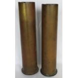PAIR BRASS 12PDR SHELL CASE 1914 & 1917