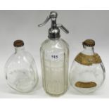 SODA SYPHON THE YATCH BEVERAGE CO EXETER + 2 DIMPLE BOTTLES