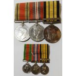 2 GEORGE VI & ELIZABETH II AFRICA MEDAL WITH KENYA BAR Lt F H Coxhead RAOC & MINIATURES