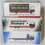 EDDIE STOBART 3 LORRIES - MAN L2000 CURTAINSIDE F1460, SCANIA HIGHLINE HORSEBOX + SCANIA R420 RV100