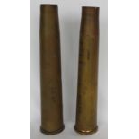 PAIR BRASS 40MM SHELL CASES 1943 & 1955