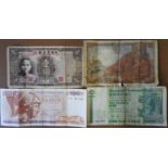 HONGKONG 1986 10 DOLLARS & 3 OTHER BANKNOTES