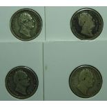 COINS - 1831, 1834, 1835 & 1837 SIXPENCES (4)