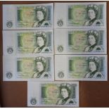 7X SOMERSET £1 BANKNOTES