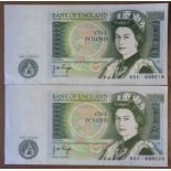 2X PAGE £1 BANKNOTES