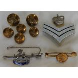 ROYAL BERKSHIRE BROOCH, BUTTONS, TIE PIN & FLASHES