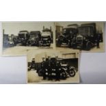 POSTCARDS - 3 SPECIAL CONSTABLES WITH ALBION LORRIES