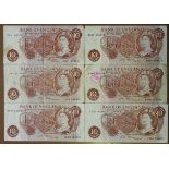 6X 10/- BANKNOTES