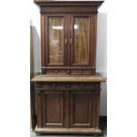 OAK GLAZED BOOKCASE CABINET