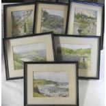 6 FRAMED COLOURED WEST COUNTRY PRINTS