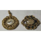 2 VICTORIAN MOURNING BROOCHES
