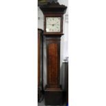 OAK LONGCASE CLOCK WITH PAINTED FACE