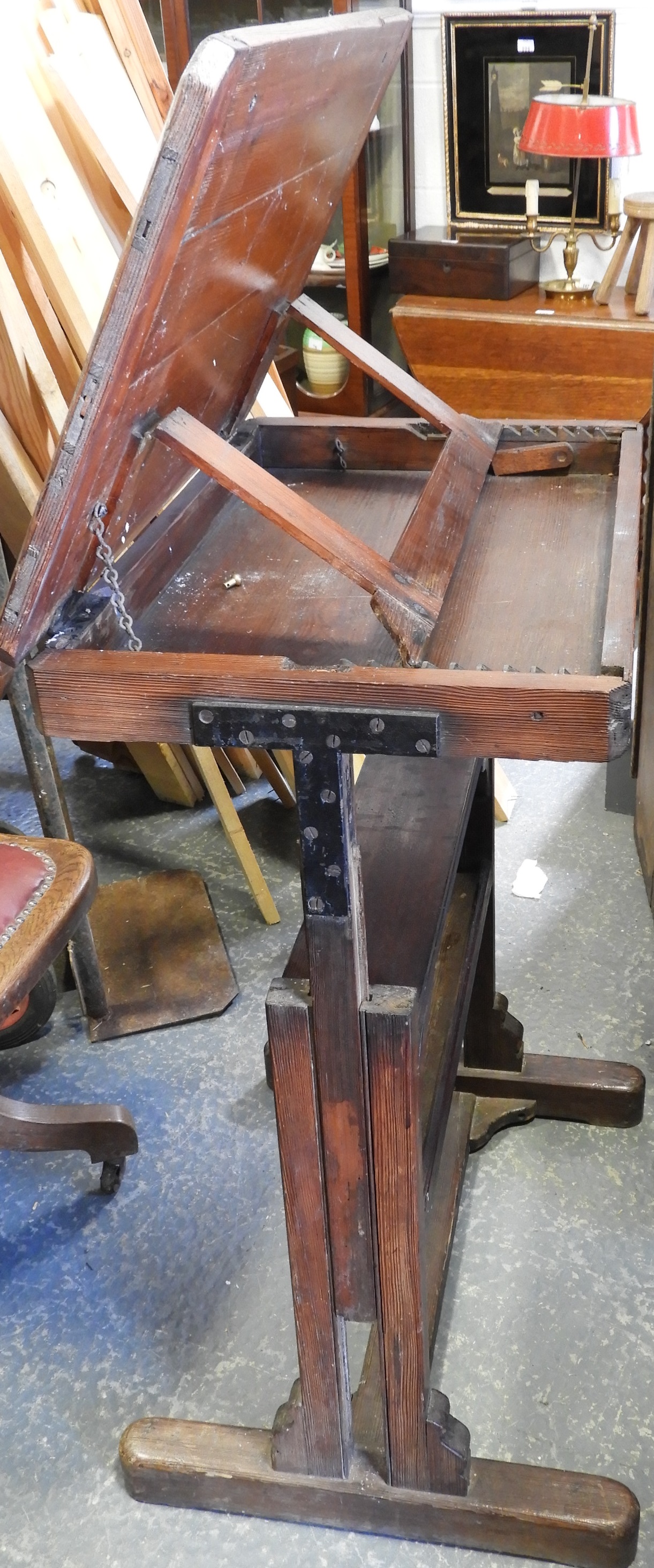 PITCH PINE ARTISTS EASEL DESK - Image 2 of 2