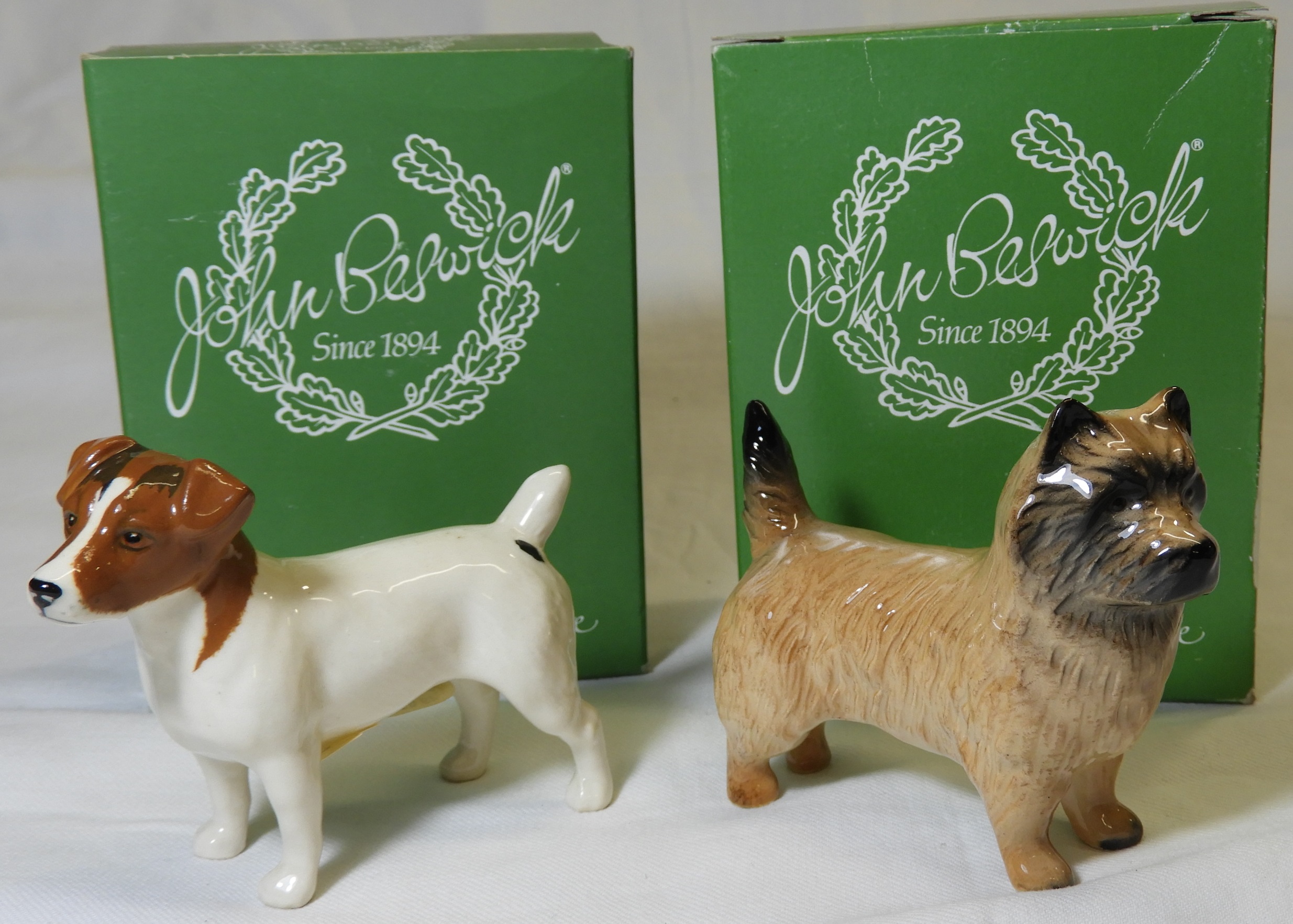 BESWICK JACK RUSSEL & CAIRN TERRIER (BOXES)