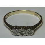 9CT PLATINUM 3 DIAMOND RING