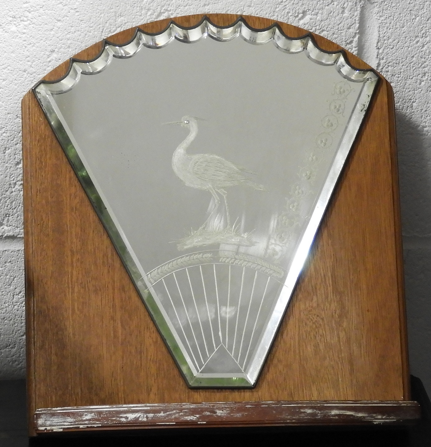 ETCHED FAN TABLE MIRROR