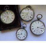 4 POCKET WATCHES (SOME SILVER)