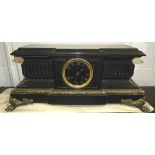 VICTORIAN BLACK MARBLE GILDED MANTEL CLOCK