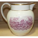 LARGE SUNDERLAND LUSTRE HARE COURSING JUG 8'L (A/F)