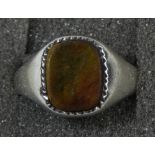 SILVER TIGER EYE SET RING