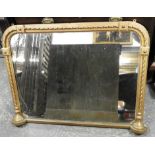 GILT FRAMED OVERMANTLE MIRROR