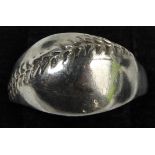 SILVER FERN PATTERNED RING 4.9g