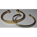 9 CARAT GOLD SCRAP BANGLE & ANOTHER METAL BANGLE 2.63g