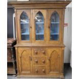 COUNTRY STAINED PINE KITCHEN DRESSER