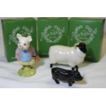 BESWICK 2 PIGS & BLACK FACE SHEEP (BOXES)