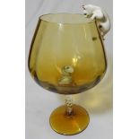 BRANDY GLASS WITH CAT & MOUSE