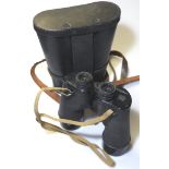 BAUSCH & LOMB 10 X50 US NAVAL BINOCULARS Mh23 WITH LEATHER CASE