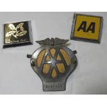 2 AA BADGES & NATIONAL TRUST MOTORING BADGE