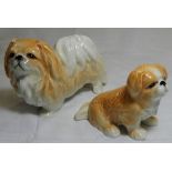 2 SYLVAC PEKINESE DOG & PUPPY 3164 & 3165