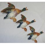 BESWICK SET 3 FLYING WALL DUCKS A/F