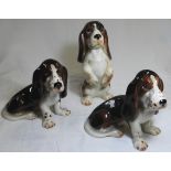 3 SYLVAC BASSET HOUND DOGS 3561 X2 + 3563