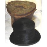 GENTS SILK TOP HAT BY LINCOLN BENNETT IN LEATHER CARRY CASE