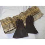 PAIR OF DISPATCH RIDERS GAUNTLETS & LARGE SNAKESKIN