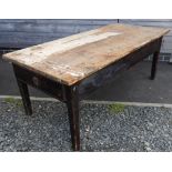 PINE KITCHEN TABLE 66” x 31” (LEGS CUT DOWN ONLY 24.5" HIGH)